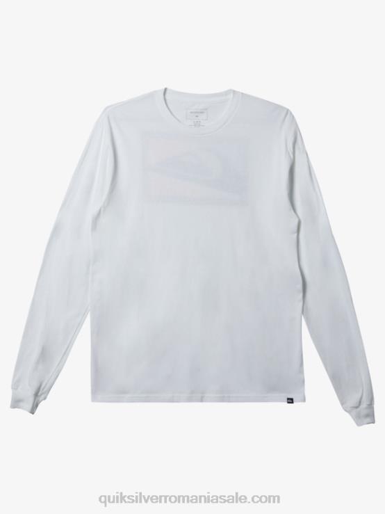 alb tricou cu mânecă lungă cu imprimeuri degrade XT6B437 bărbați Quiksilver
