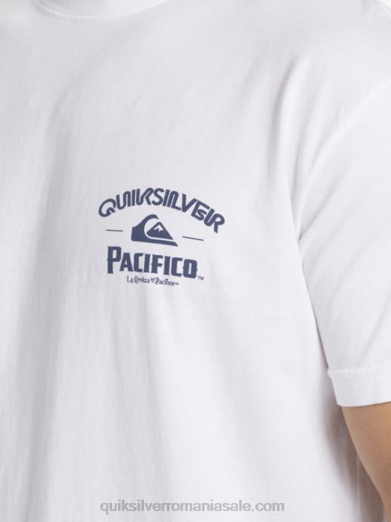 alb tricou drept shooter XT6B7 bărbați Quiksilver x Pacifico