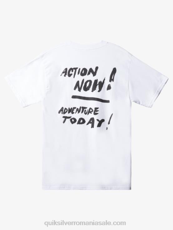 alb tricou natas action now XT6B1658 bărbați Quiksilver