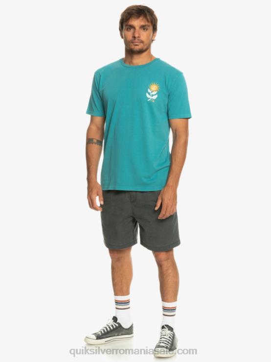 albastru bretania tricou cu flori de soare XT6B1021 bărbați Quiksilver