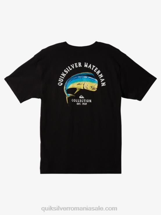 negru Tensiune waterman pe tricou XT6B1341 bărbați Quiksilver