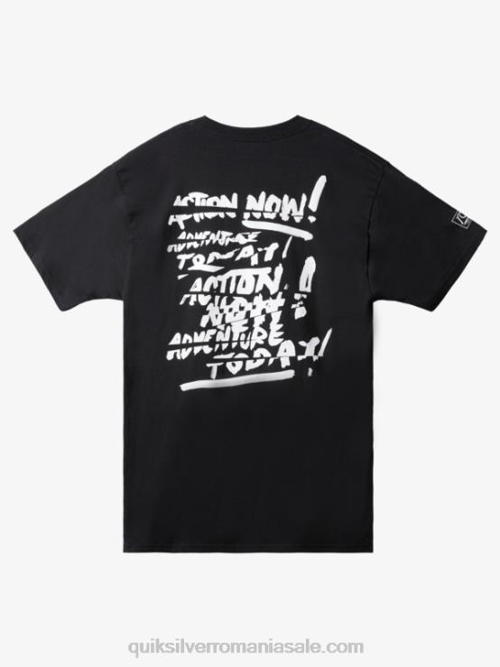 negru natas acum tricou XT6B1655 bărbați Quiksilver