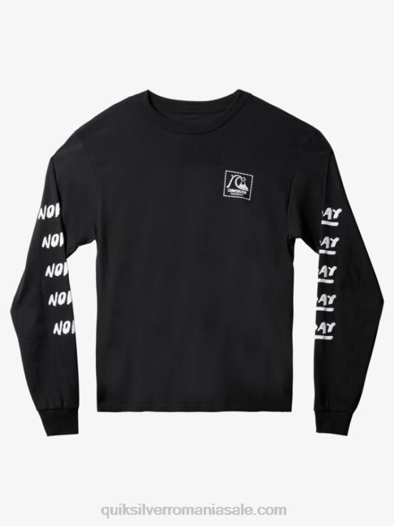 negru natas acum tricou cu maneca lunga XT6B1635 bărbați Quiksilver