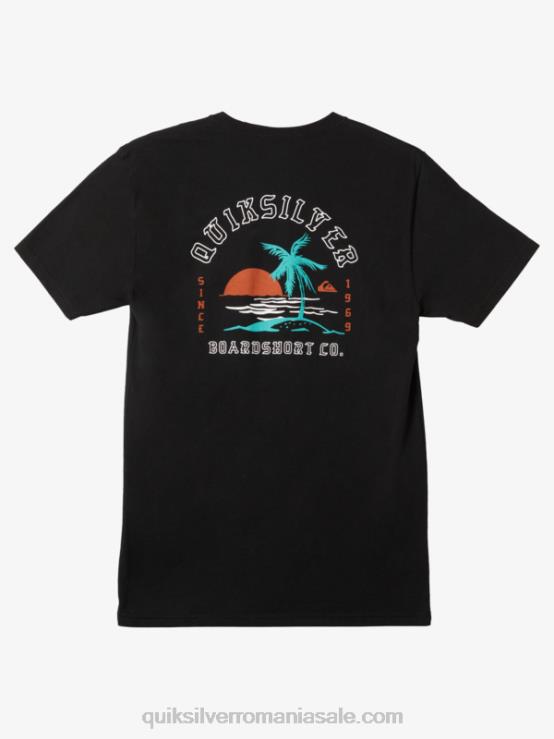negru singur în sfârșit tricou XT6B1163 bărbați Quiksilver