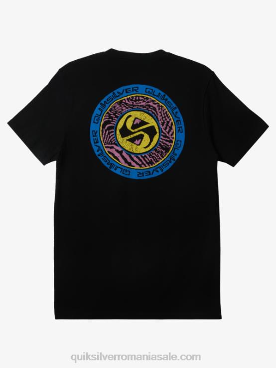 negru tricou cu cercurile terminate XT6B308 bărbați Quiksilver