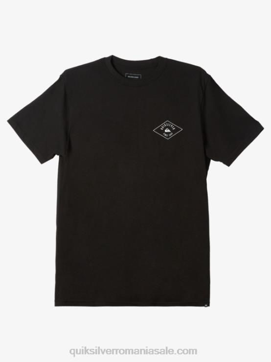 negru tricou cu linie încercuită XT6B1118 bărbați Quiksilver