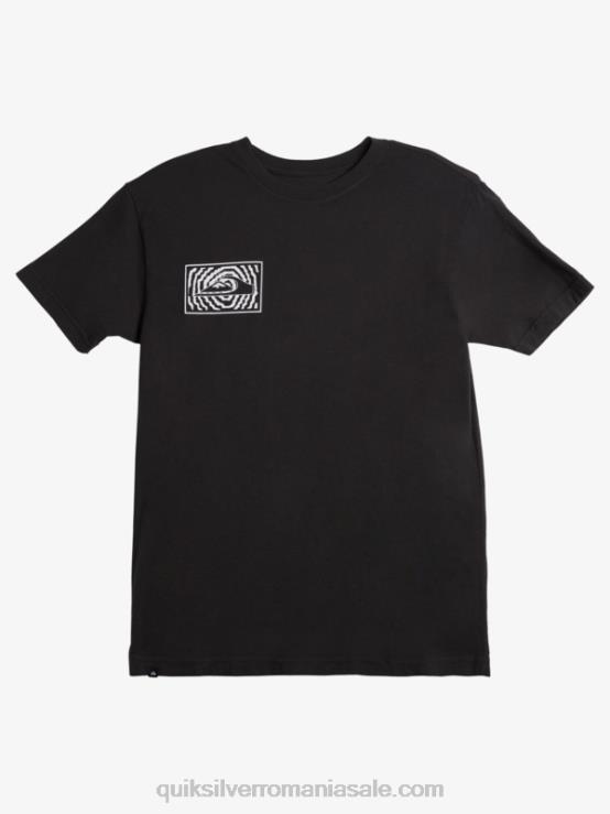 negru tricou cu logo fortuned XT6B983 bărbați Quiksilver
