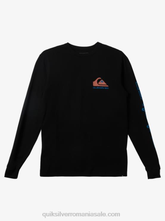 negru tricou cu logo omni XT6B296 bărbați Quiksilver