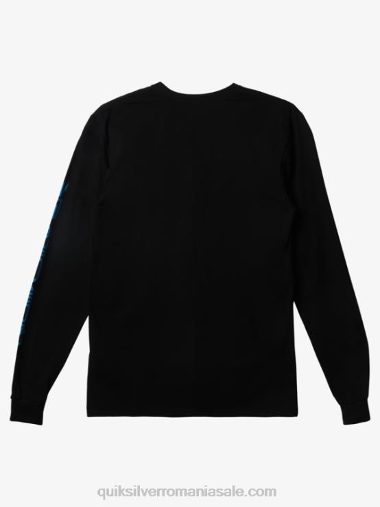 negru tricou cu logo omni XT6B296 bărbați Quiksilver
