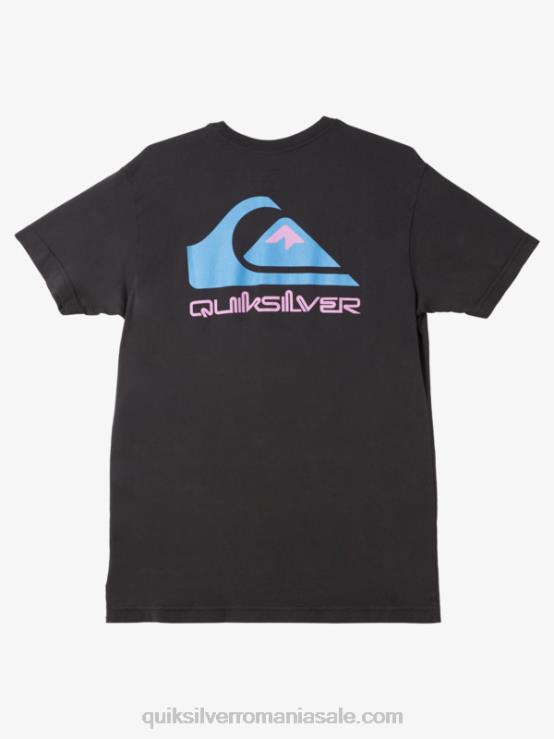 negru tricou cu logo omni XT6B984 bărbați Quiksilver