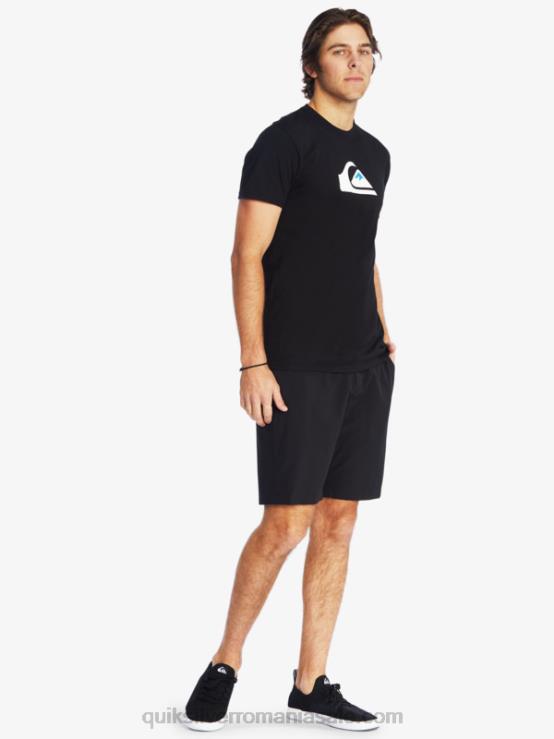negru tricou cu logo-ul comp XT6B1383 bărbați Quiksilver