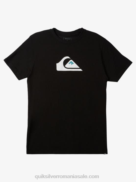 negru tricou cu logo-ul comp XT6B189 bărbați Quiksilver