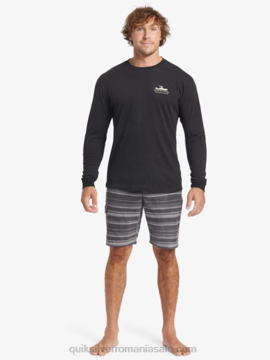 negru tricou cu mânecă lungă waterman power trip XT6B62 bărbați Quiksilver