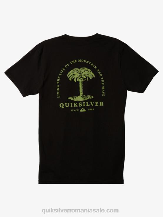 negru tricou cu palmier de mare XT6B1024 bărbați Quiksilver