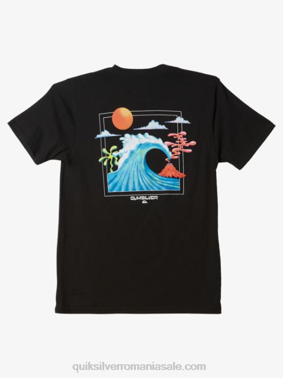 negru tricou cu pat oceanic XT6B1476 bărbați Quiksilver