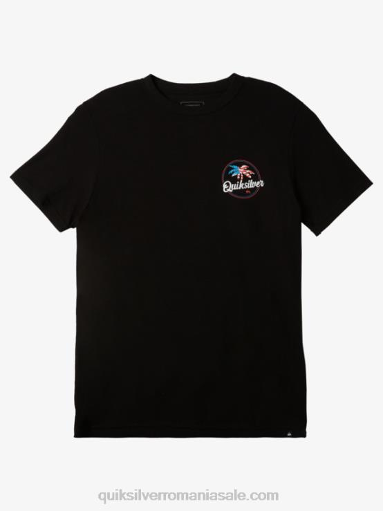 negru tricou cu vânt în palmă XT6B237 bărbați Quiksilver