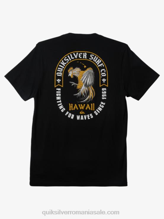 negru tricou hawaii rooster regal XT6B672 bărbați Quiksilver
