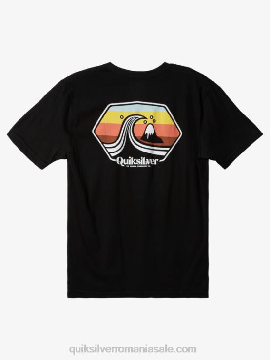 negru tricou port de escală XT6B1511 bărbați Quiksilver