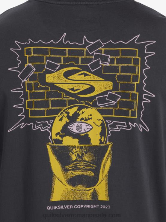 negru tricou power trip XT6B759 bărbați Quiksilver
