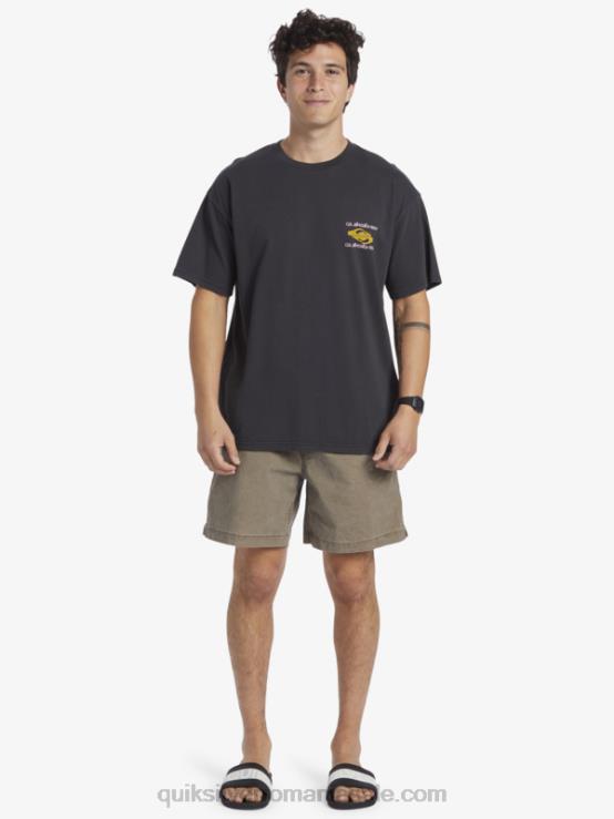 negru tricou power trip XT6B759 bărbați Quiksilver
