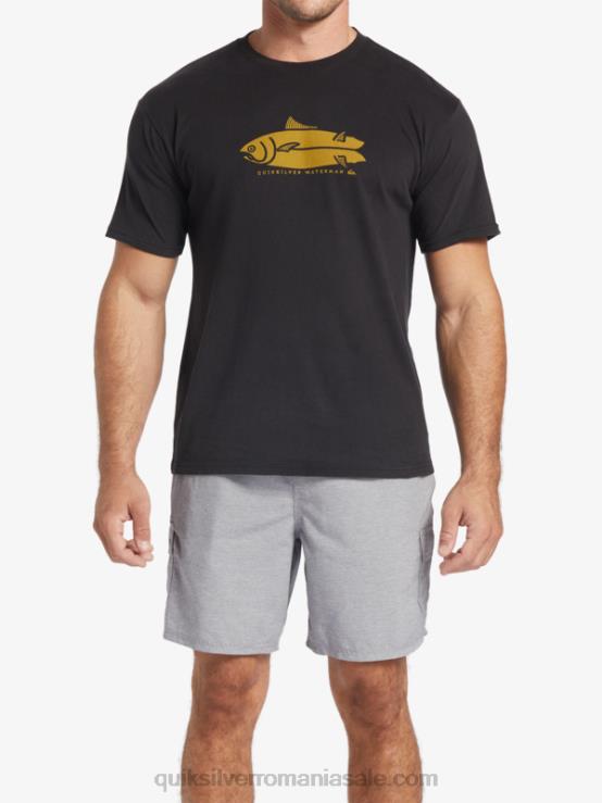 negru tricou waterman fish tales XT6B58 bărbați Quiksilver