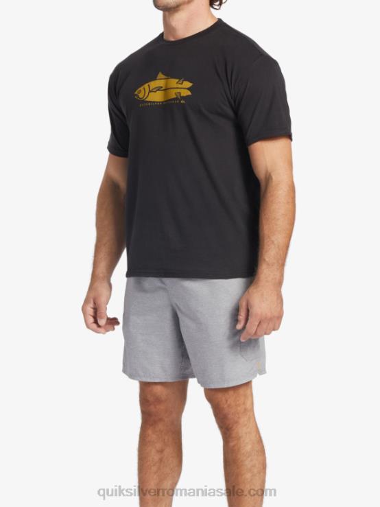 negru tricou waterman fish tales XT6B58 bărbați Quiksilver