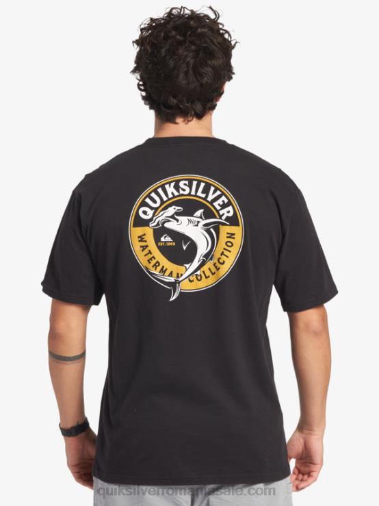 negru tricou waterman rechin de mare XT6B40 bărbați Quiksilver