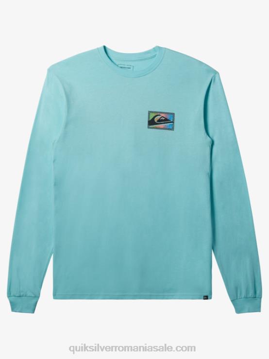 înger albastru tricou cu mânecă lungă cu imprimeuri degrade XT6B436 bărbați Quiksilver