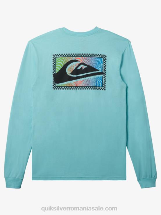 înger albastru tricou cu mânecă lungă cu imprimeuri degrade XT6B436 bărbați Quiksilver