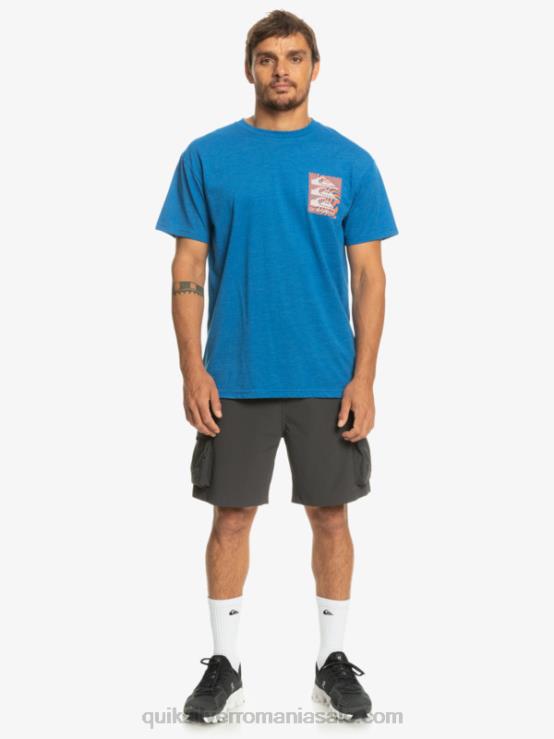 snorkel albastru tricou cu modele deformate XT6B1015 bărbați Quiksilver