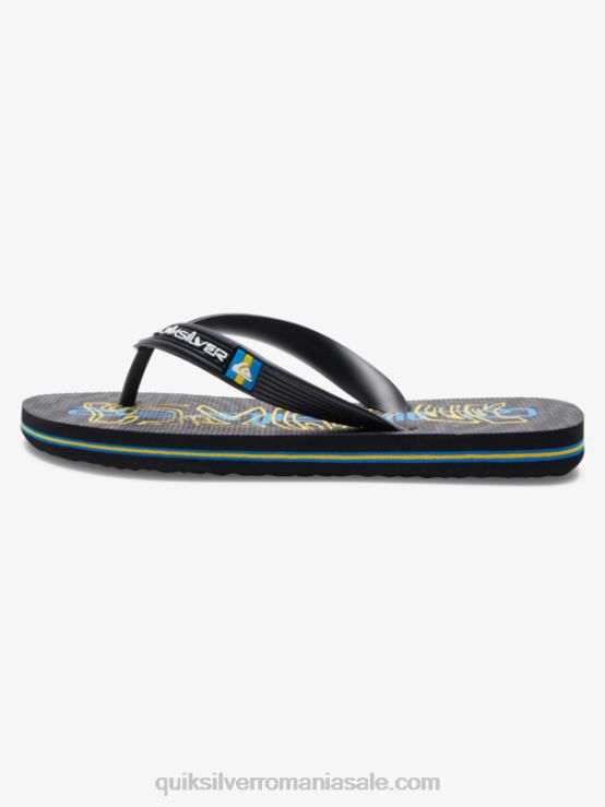 negru 8-16 șlapi molokai XT6B2029 băieți Quiksilver