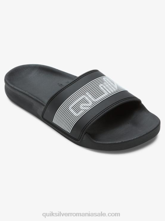 negru 8-16 sandale rivi wordmark slide XT6B2161 băieți Quiksilver