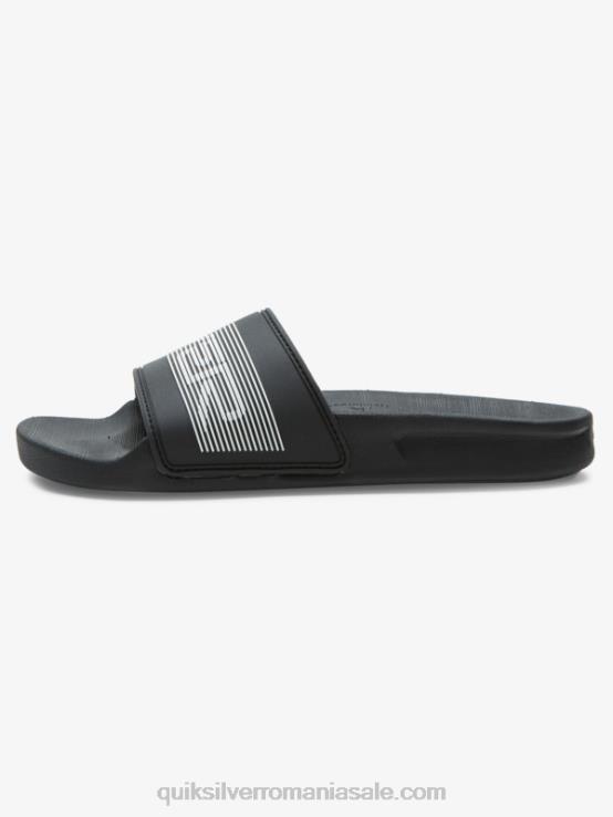 negru 8-16 sandale rivi wordmark slide XT6B2161 băieți Quiksilver