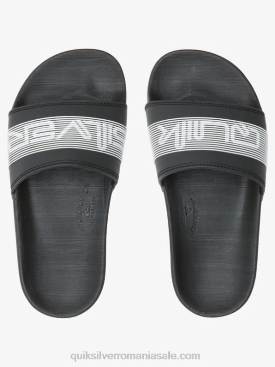 negru 8-16 sandale rivi wordmark slide XT6B2161 băieți Quiksilver