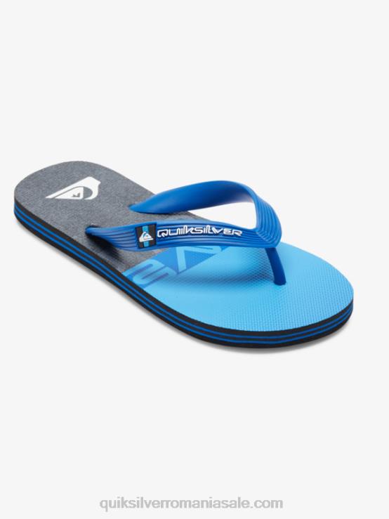 negru/albastru/gri 8-16 șlapi cu panou molokai XT6B2207 băieți Quiksilver