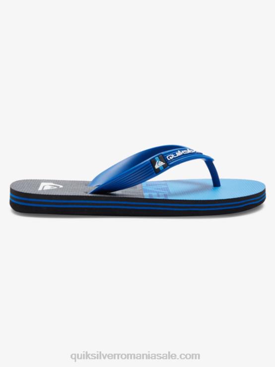 negru/albastru/gri 8-16 șlapi cu panou molokai XT6B2207 băieți Quiksilver