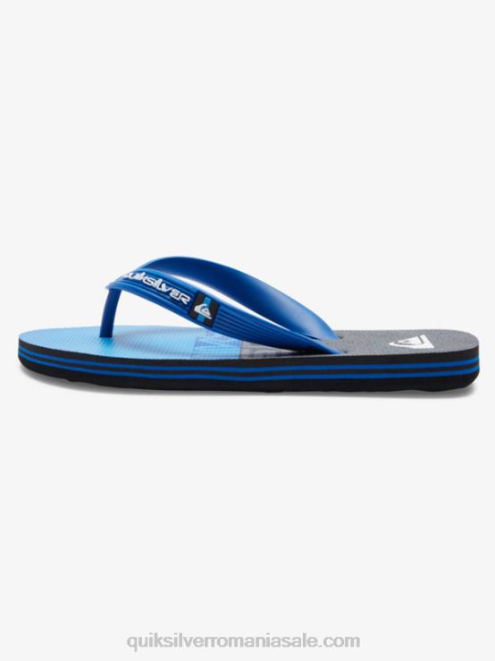 negru/albastru/gri 8-16 șlapi cu panou molokai XT6B2207 băieți Quiksilver