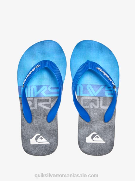 negru/albastru/gri 8-16 șlapi cu panou molokai XT6B2207 băieți Quiksilver