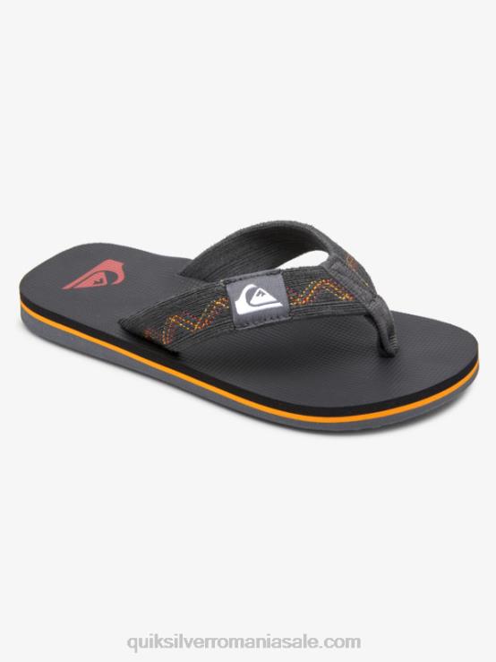negru/gri/galben 8-16 sandale cu cusături molokai XT6B2150 băieți Quiksilver