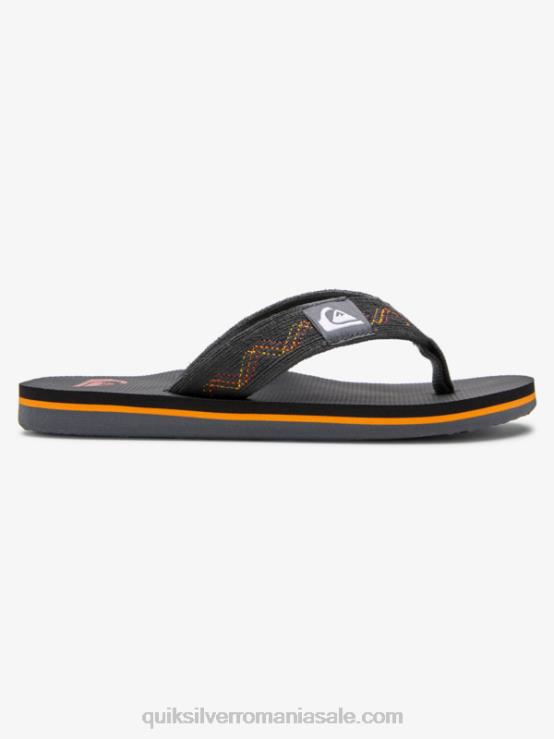 negru/gri/galben 8-16 sandale cu cusături molokai XT6B2150 băieți Quiksilver