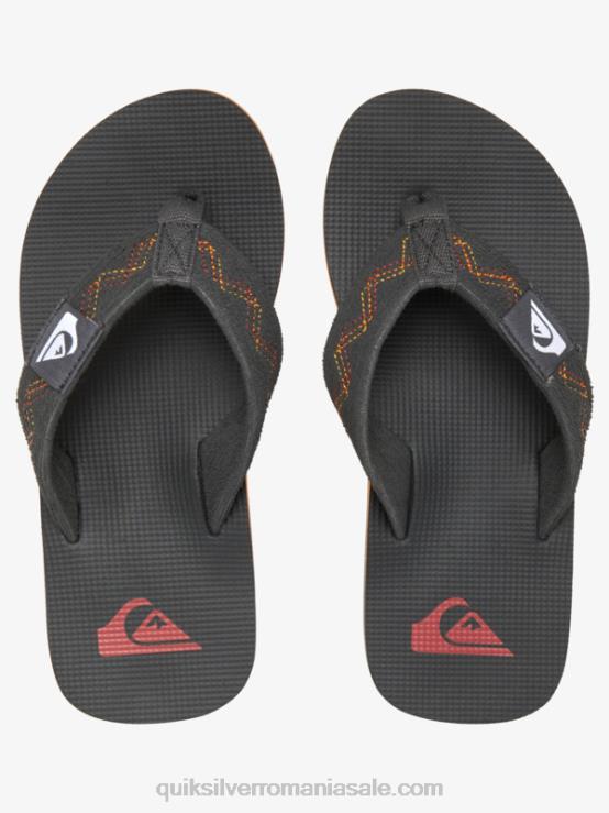 negru/gri/galben 8-16 sandale cu cusături molokai XT6B2150 băieți Quiksilver