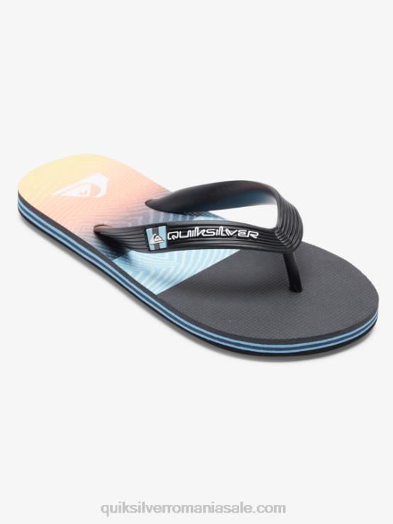 negru/portocaliu/gri 8-16 șlapi cu panou molokai XT6B2206 băieți Quiksilver