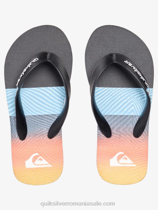 negru/portocaliu/gri 8-16 șlapi cu panou molokai XT6B2206 băieți Quiksilver