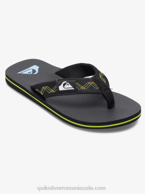 negru/verde 8-16 sandale cu cusături molokai XT6B2148 băieți Quiksilver