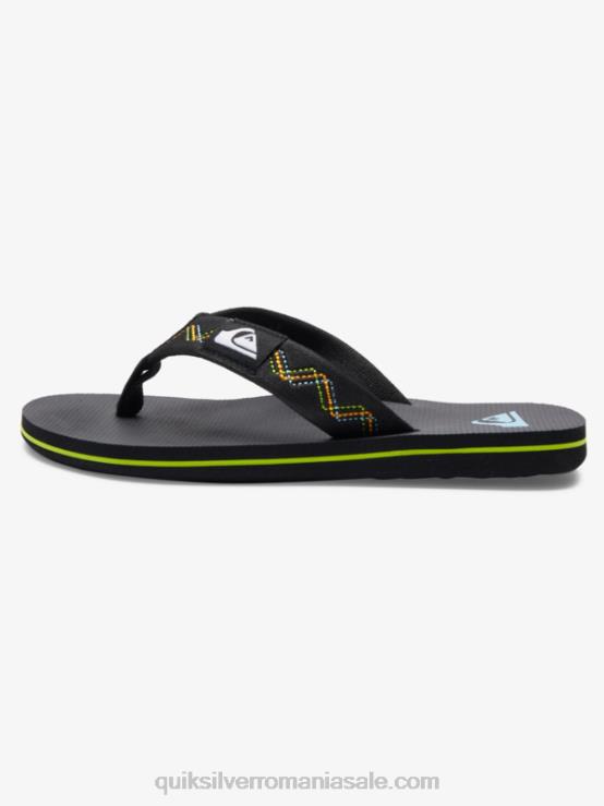 negru/verde 8-16 sandale cu cusături molokai XT6B2148 băieți Quiksilver