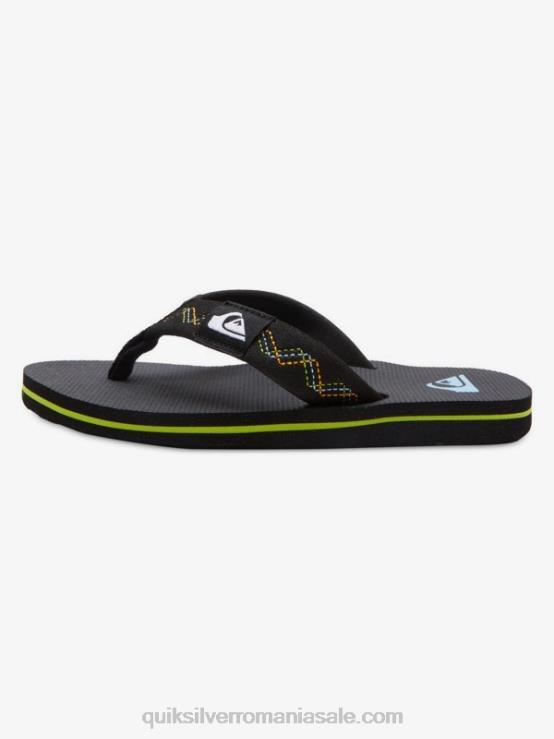 negru/verde 8-16 sandale cu cusături molokai XT6B2148 băieți Quiksilver