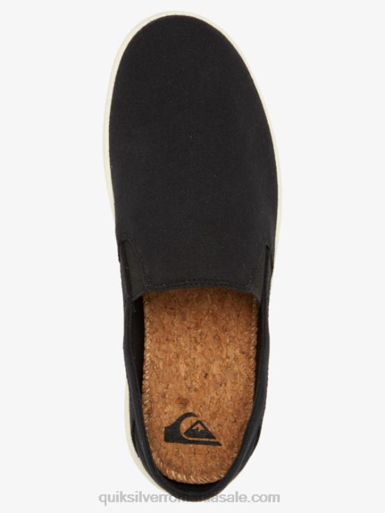 alb negru pantofi slip-on harbour wharf XT6B1290 bărbați Quiksilver