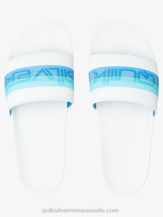alb/albastru sandale rivi wordmark slider XT6B686 bărbați Quiksilver