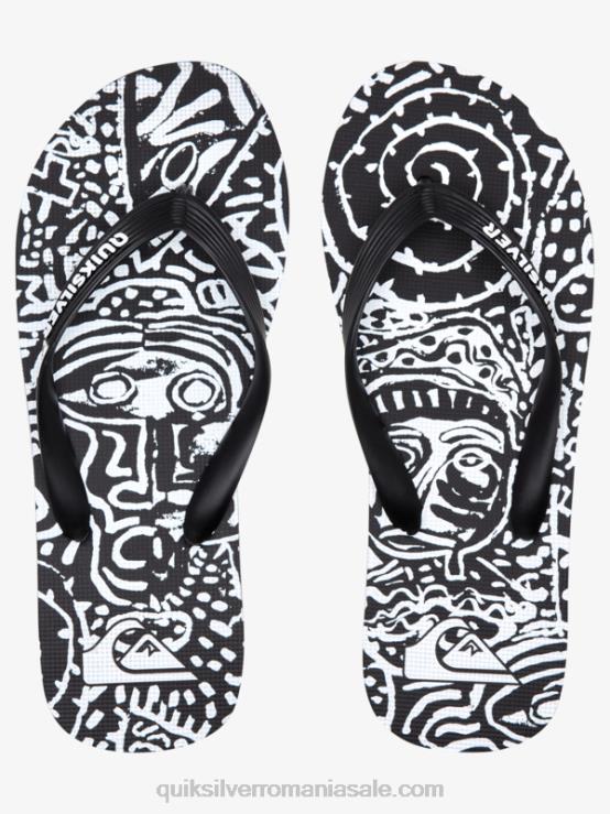 alb negru flip-flops molokai art XT6B525 bărbați Quiksilver
