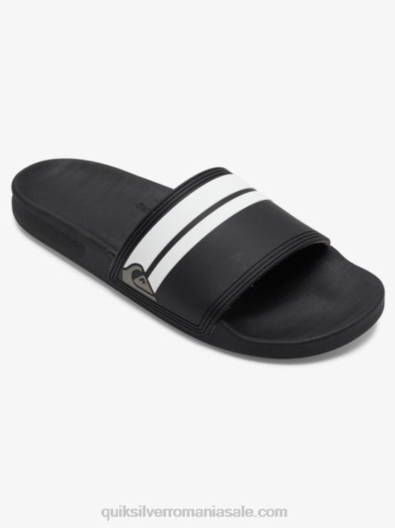 alb negru sandale rivi slider XT6B760 bărbați Quiksilver